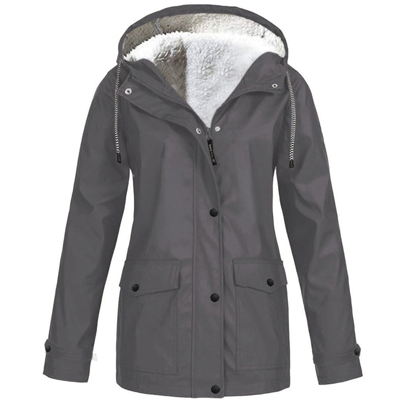 Winddichte Jacke mit weichem Fleecefutter und Kapuze – für alle Wetterlagen