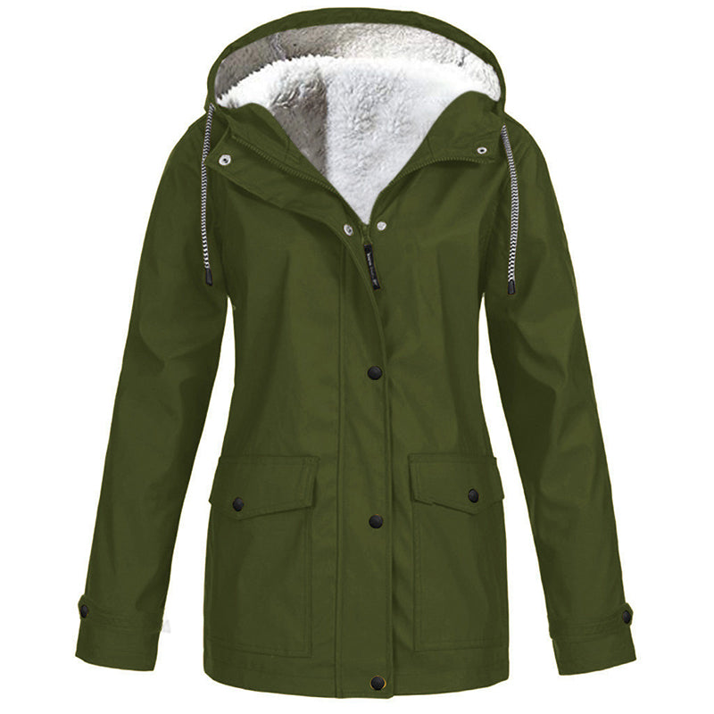 Winddichte Jacke mit weichem Fleecefutter und Kapuze – für alle Wetterlagen