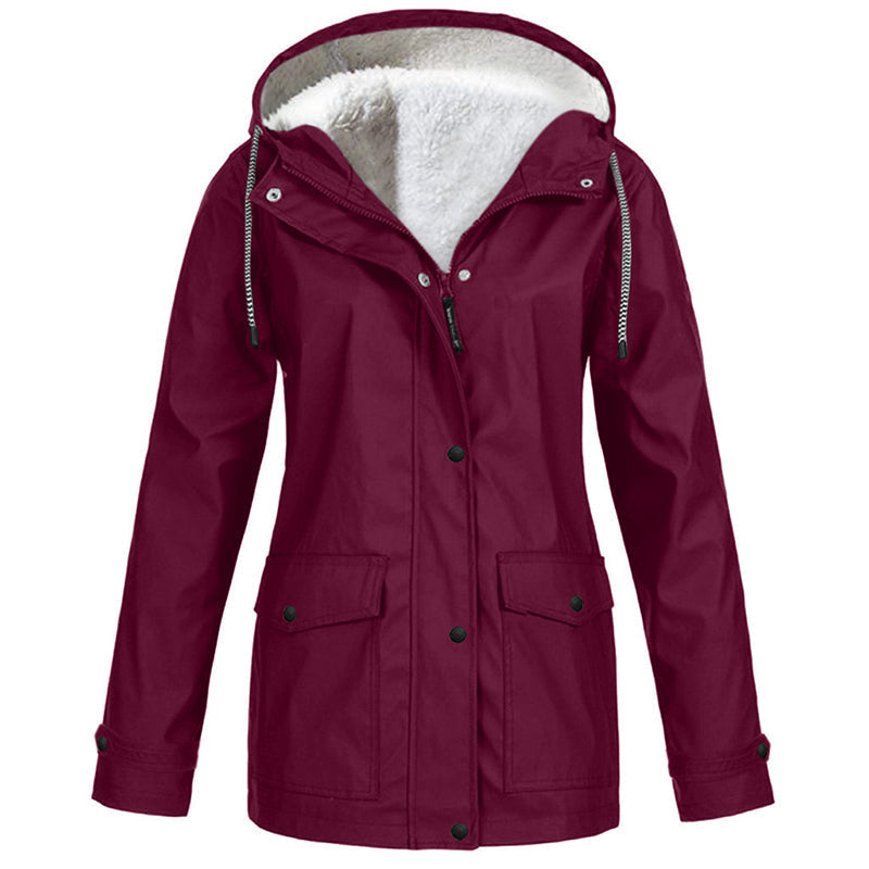 Winddichte Jacke mit weichem Fleecefutter und Kapuze – für alle Wetterlagen