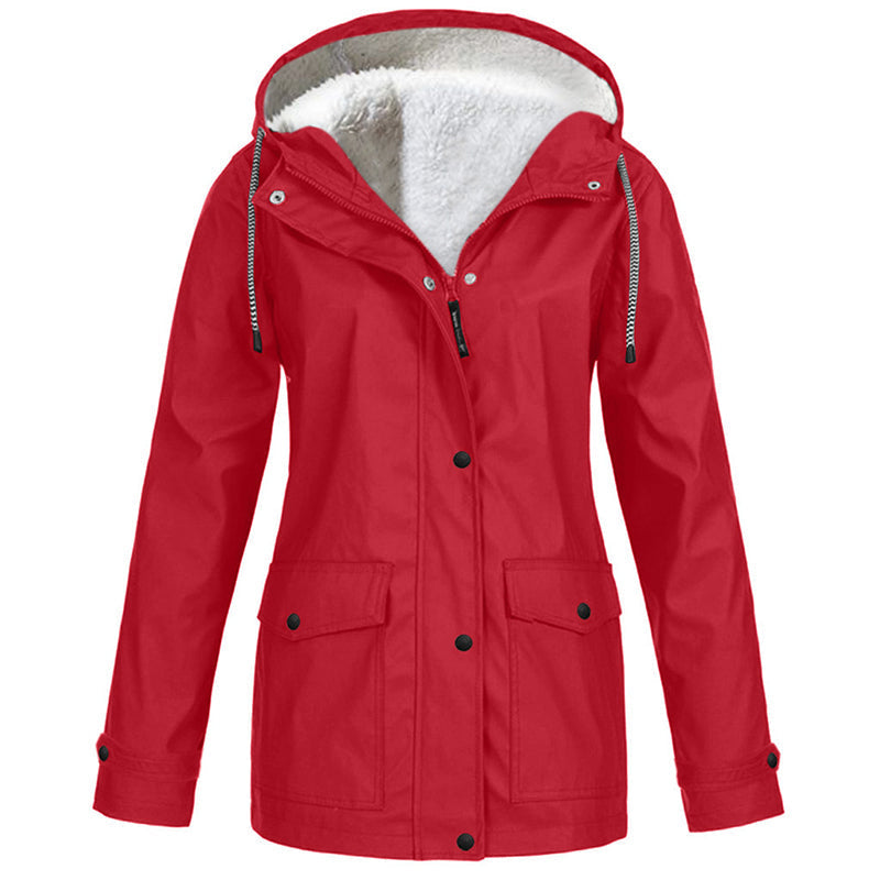 Winddichte Jacke mit weichem Fleecefutter und Kapuze – für alle Wetterlagen