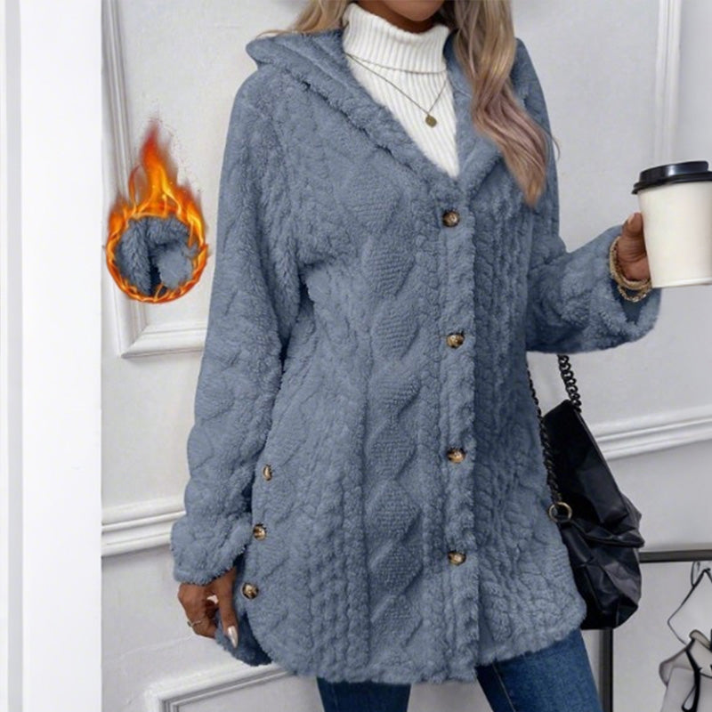 Kapuzenjacke mit Knopfleiste für Damen