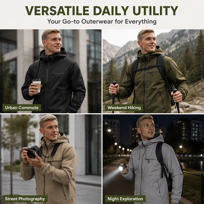 Herren Wasserdichte Oversized Kapuzenjacke für jedes Wetter