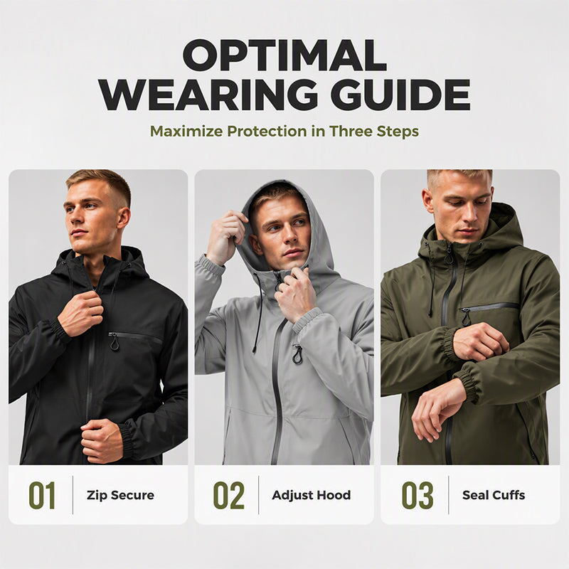 Herren Wasserdichte Oversized Kapuzenjacke für jedes Wetter
