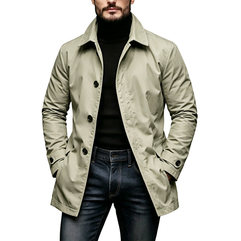 Wasserdichter halblanger Trenchcoat für Herren
