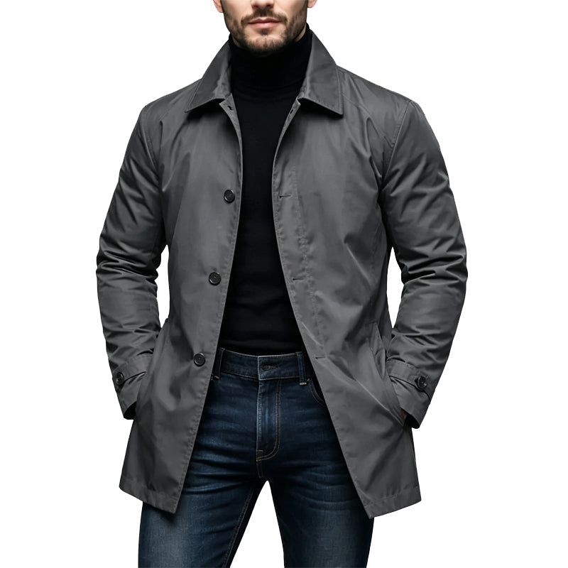 Wasserdichter halblanger Trenchcoat für Herren