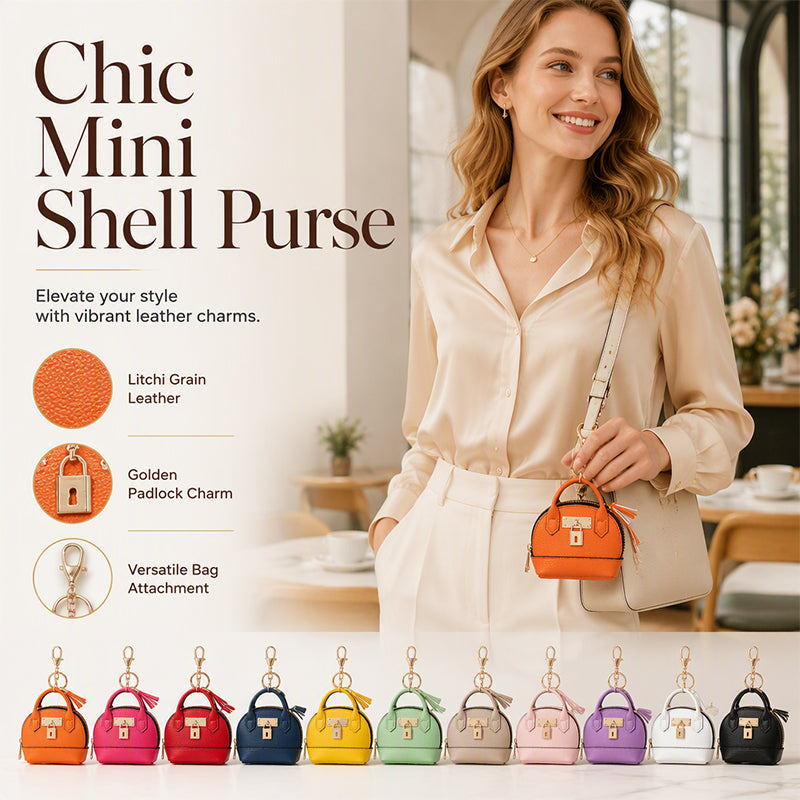 Mini Muschel-Tasche Schlüsselanhänger Münzbörse
