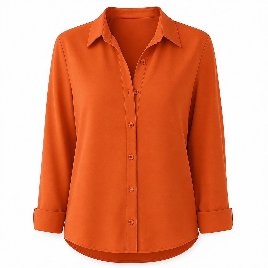 Damen Elegante Casual Langarm Bluse mit Knopfleiste