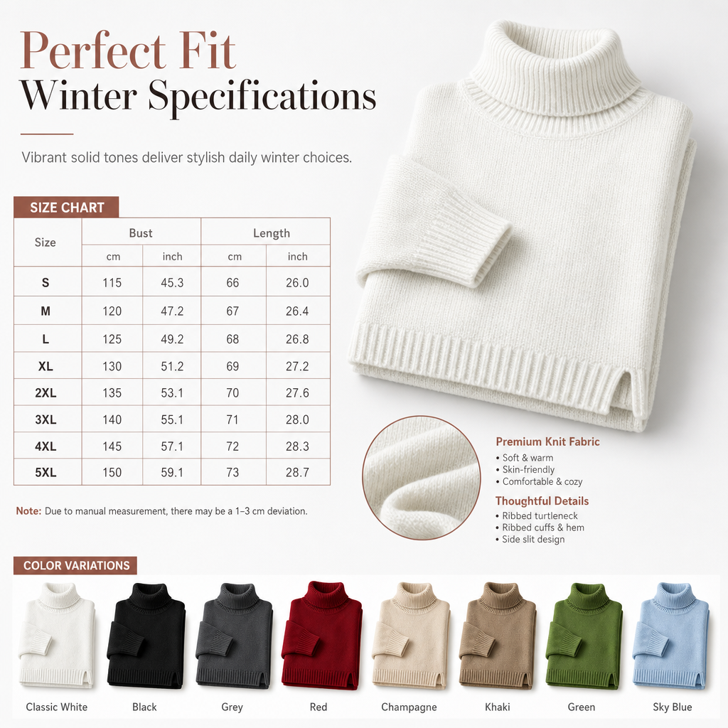 Damen Locker Sitzender Gestrickter Rollkragenpullover