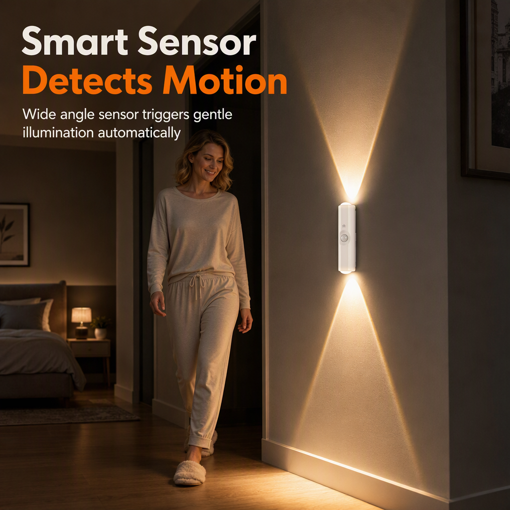 Smart Motion Sensor Wandleuchte Wiederaufladbar Katzenauge Hügel Projektion LED Nachtlicht mit RGB Farbwechsel Stimmungsbeleuchtung