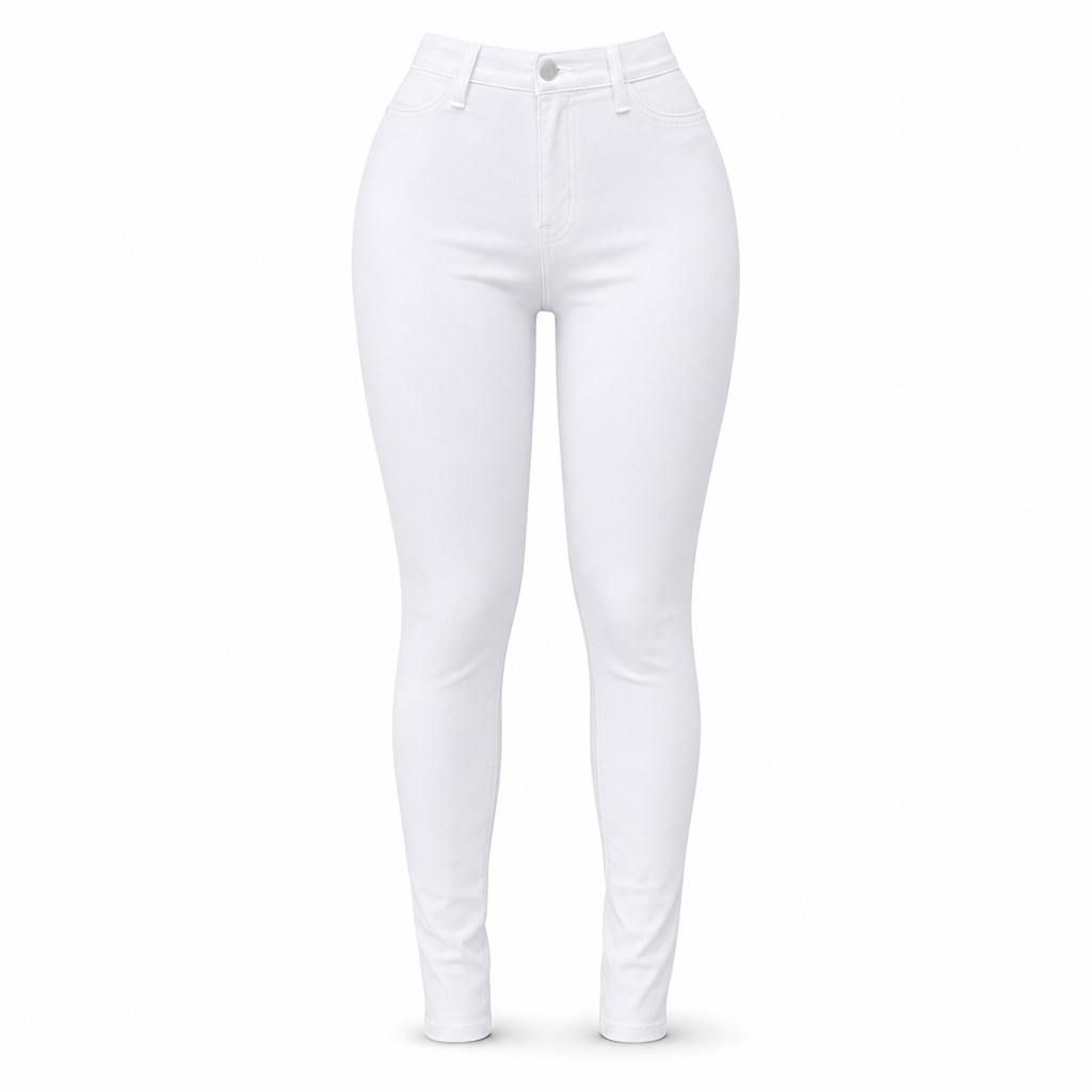 Hochgeschnittene Stretch-Bleistifthose mit schmeichelnder Form