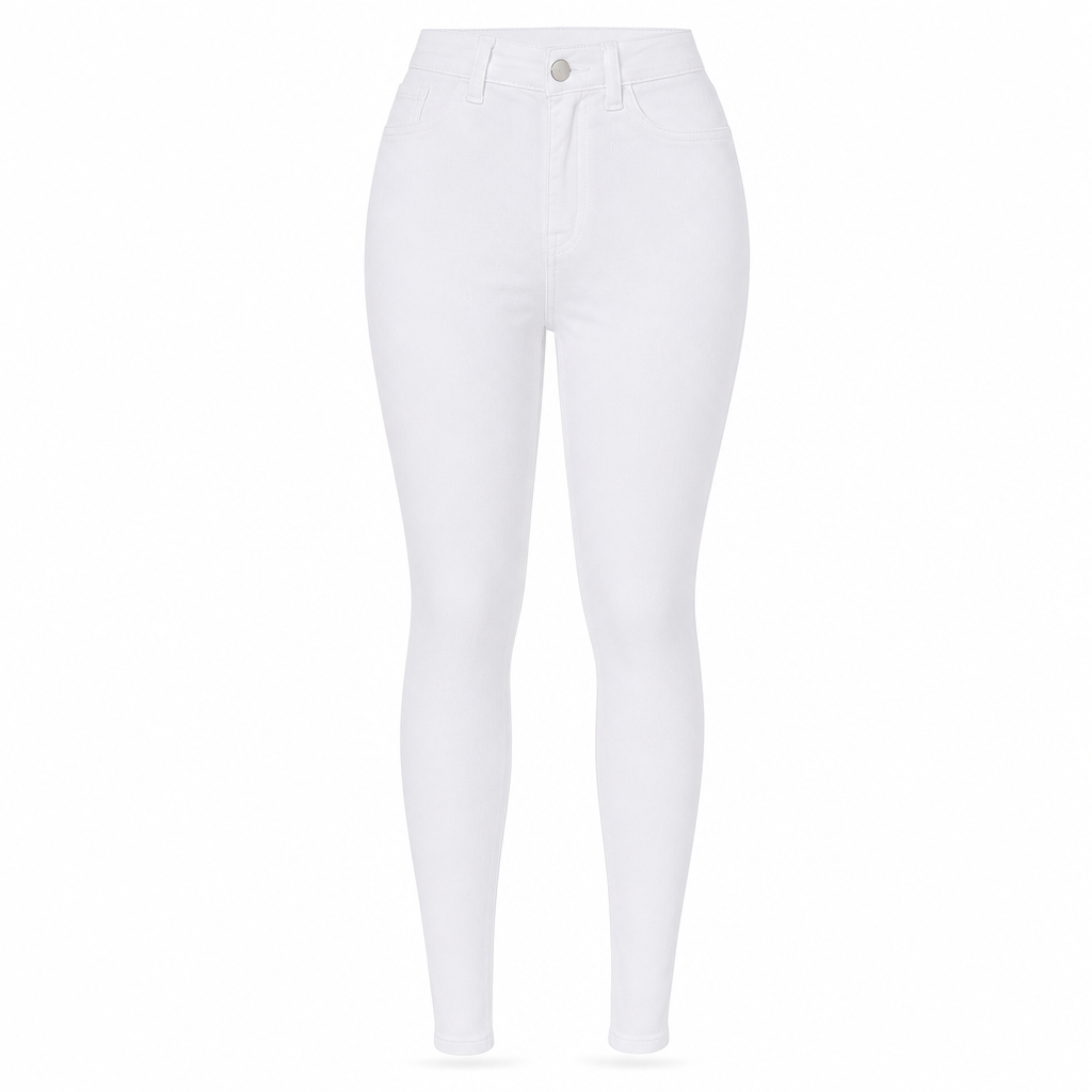 Hochgeschnittene Stretch-Bleistifthose mit schmeichelnder Form