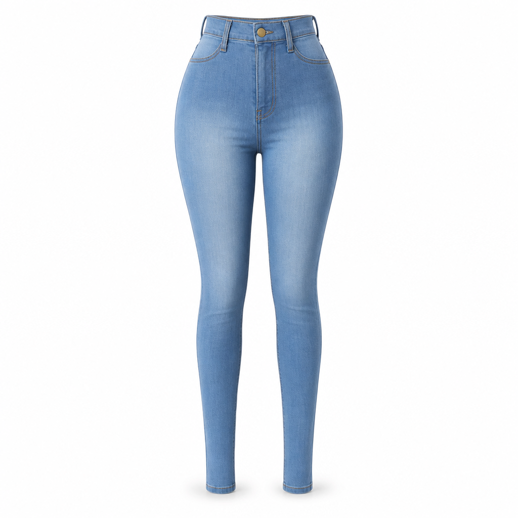 Hochgeschnittene Stretch-Bleistifthose mit schmeichelnder Form