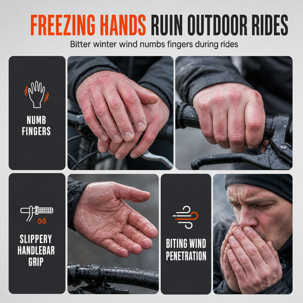 Wasserdichte Winter-Fahrradhandschuhe für Damen und Herren