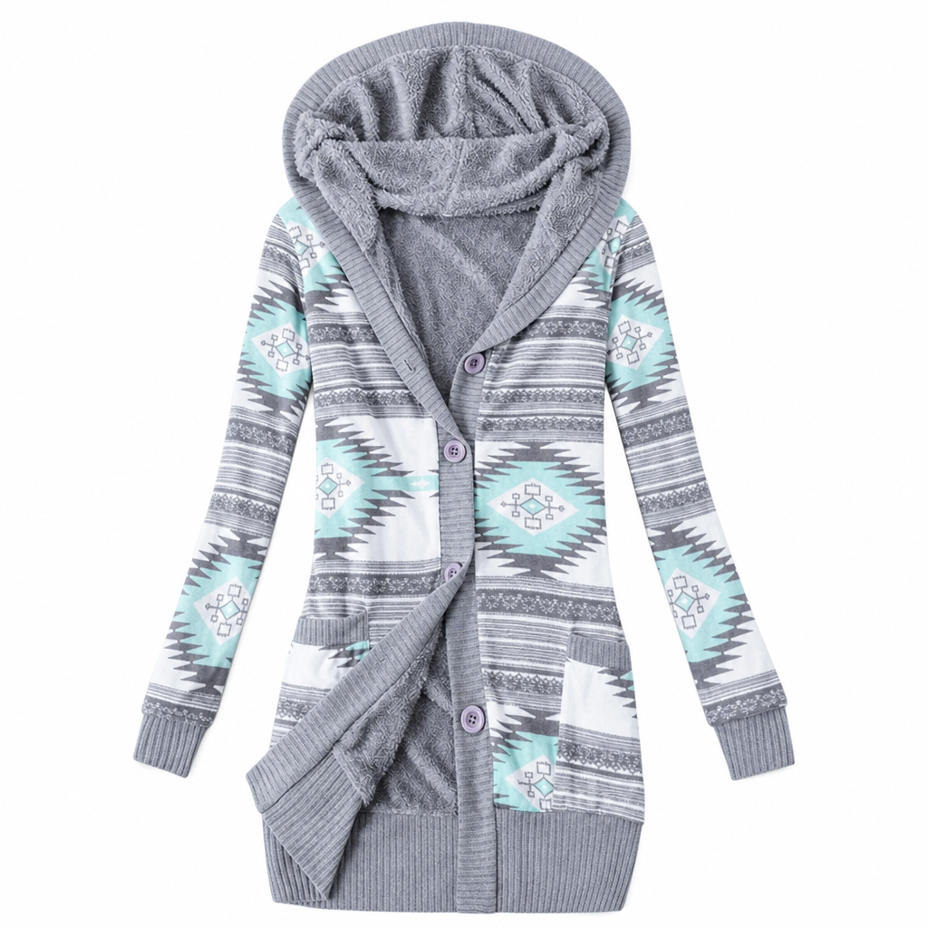 Halblanger Kapuzenpullover für Damen aus Baumwolle