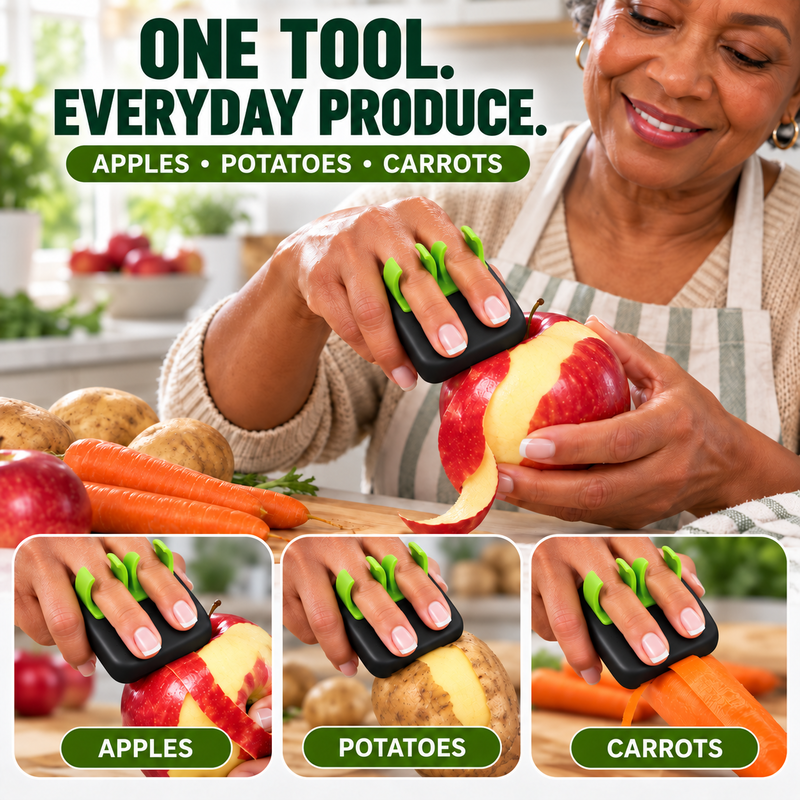 Ergonomischer Obst- und Gemüseschäler für zwei Finger