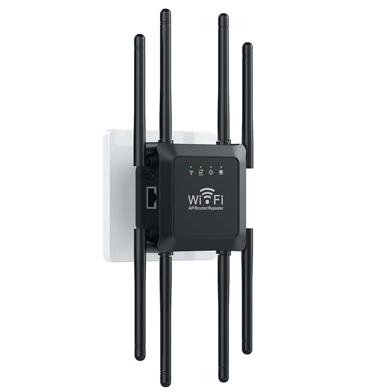 Long Range WiFi Extender für das Zuhause – acht Hochleistungsantennen, Dual-Band & tote Zonen eliminiert – perfekt für Keller, Dachböden und Außenbereiche