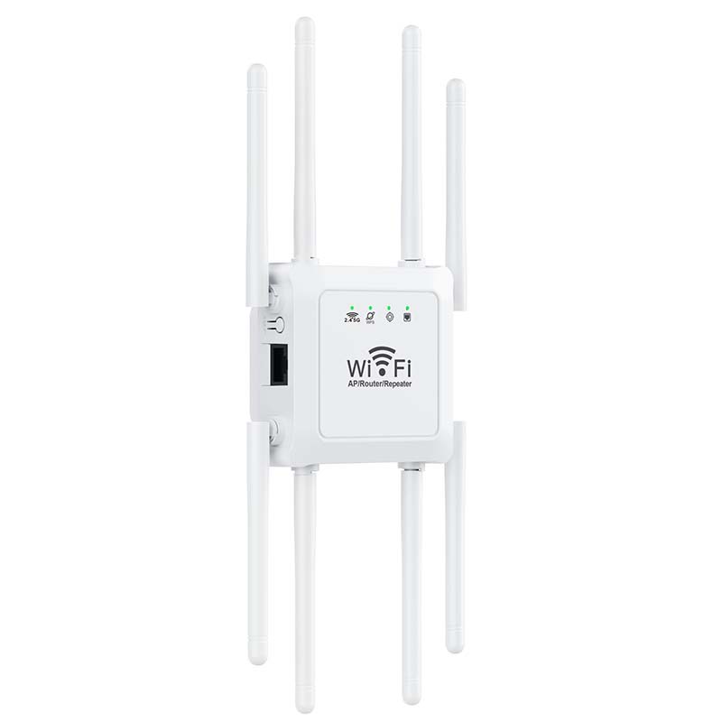 Long Range WiFi Extender für das Zuhause – acht Hochleistungsantennen, Dual-Band & tote Zonen eliminiert – perfekt für Keller, Dachböden und Außenbereiche