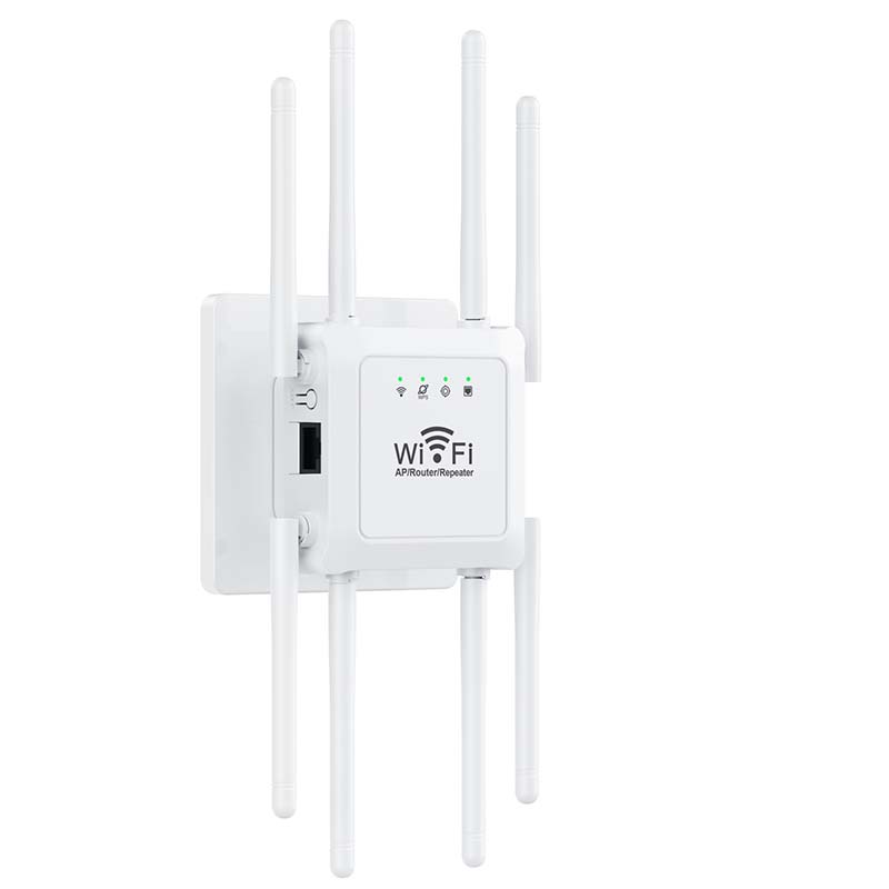 Long Range WiFi Extender für das Zuhause – acht Hochleistungsantennen, Dual-Band & tote Zonen eliminiert – perfekt für Keller, Dachböden und Außenbereiche