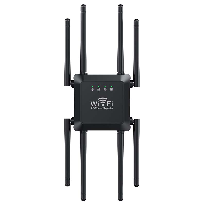 Long Range WiFi Extender für das Zuhause – acht Hochleistungsantennen, Dual-Band & tote Zonen eliminiert – perfekt für Keller, Dachböden und Außenbereiche