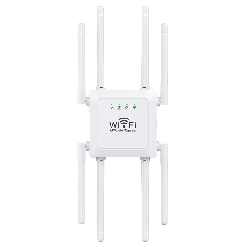 Long Range WiFi Extender für das Zuhause – acht Hochleistungsantennen, Dual-Band & tote Zonen eliminiert – perfekt für Keller, Dachböden und Außenbereiche