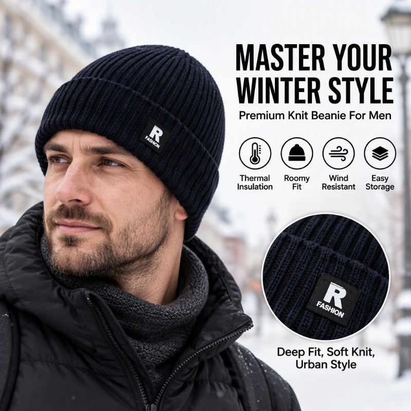 Herren Slouchy Strick Warme Schädelmütze