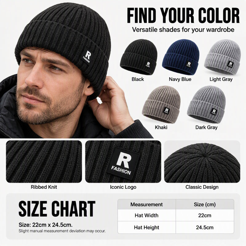 Herren Slouchy Strick Warme Schädelmütze
