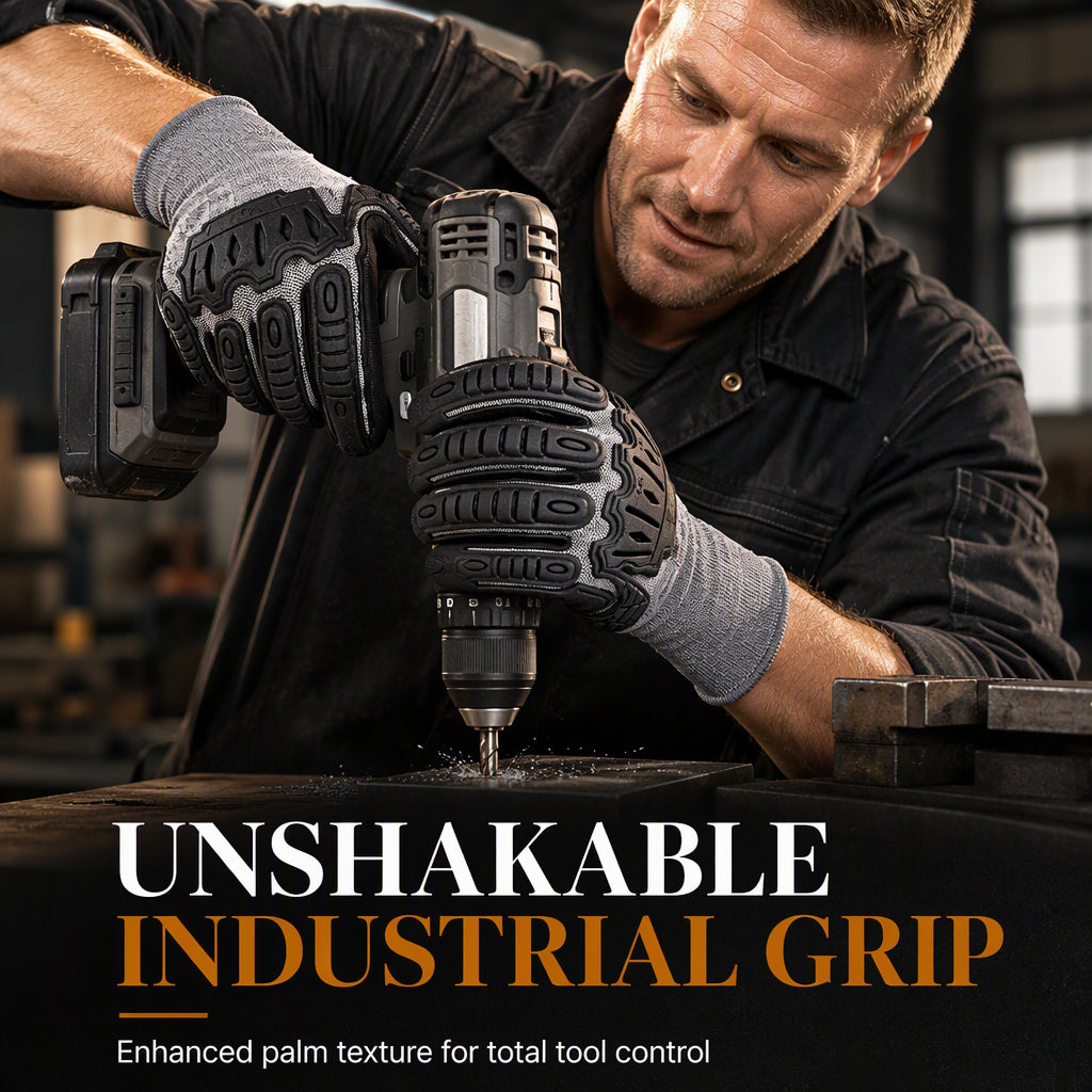 Verstärkte Schlagfeste Arbeitshandschuhe | Heavy Duty Sicherheitshandschuhe, Stoß- & Verschleißschutz für Mechaniker & Bau