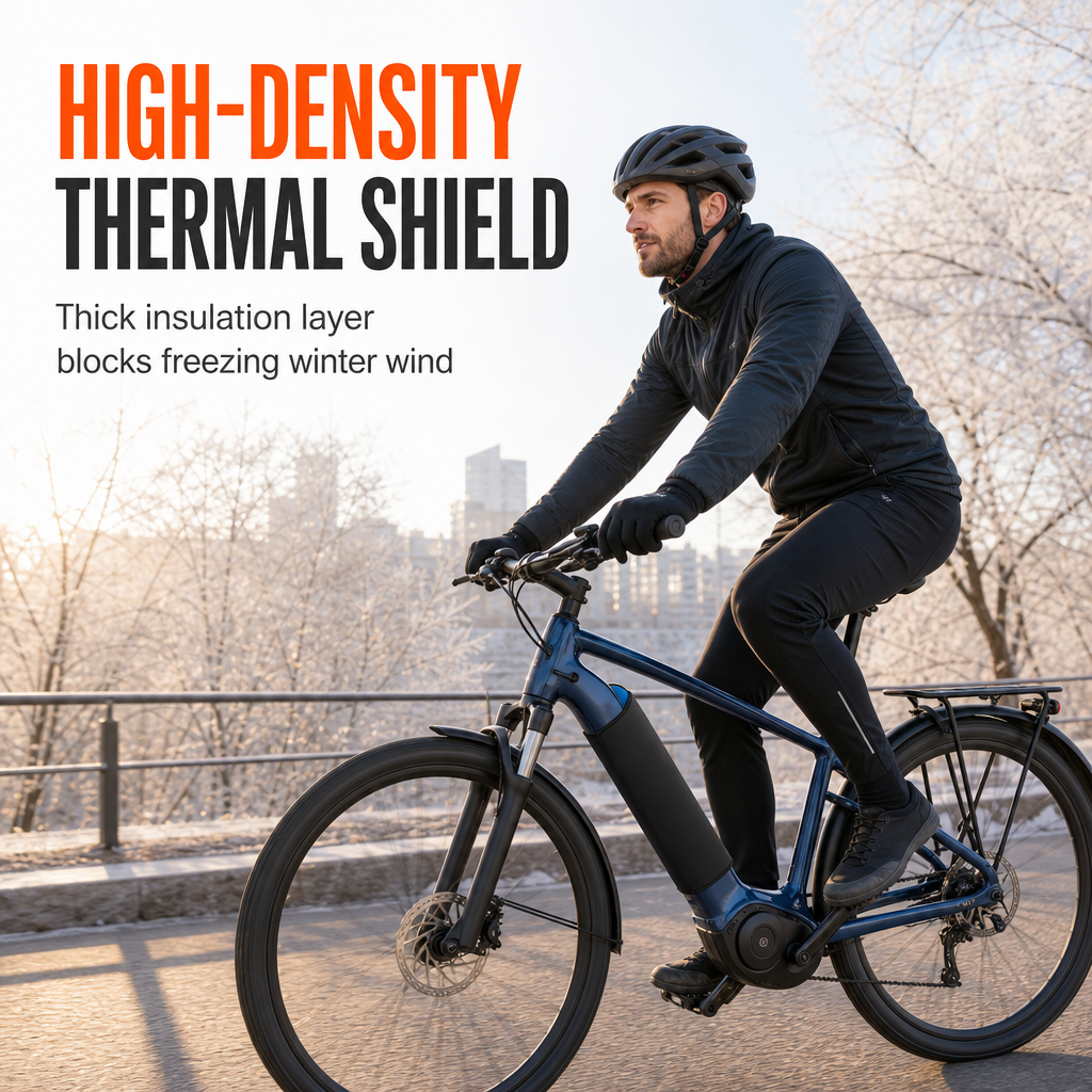 Abdeckung für Lithiumbatterie für E-Bike, wasserdicht, staubdicht und kältebeständig, Schutzhülle für E-Bike-Rahmen, Neopren