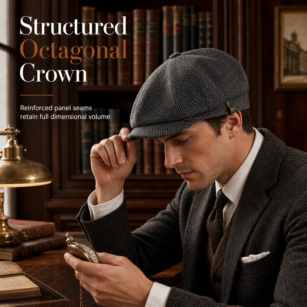 Vintage Newsboy Cap im britischen Stil für Männer und Frauen Klassische lässige flache achteckige Baskenmütze