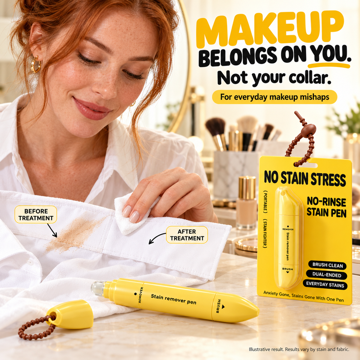 Tragbarer Fleckenentfernungsstift mit Doppelkopf – Rollerball und Silikonbürste, punktuelle Reinigung & wasserfrei – perfekt für Reisen, Abendessen und Alltag