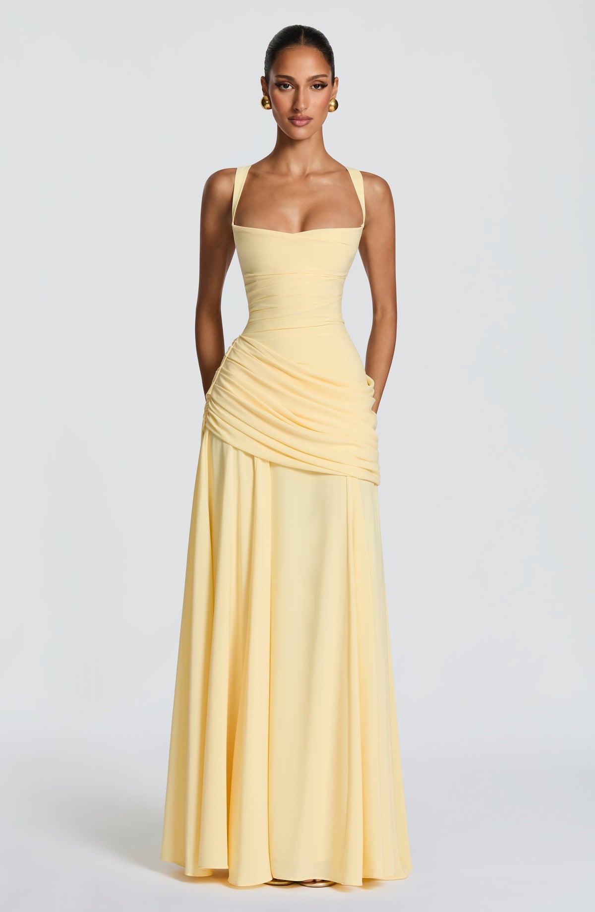 Elegantes Maxi-Kleid mit Drapierung