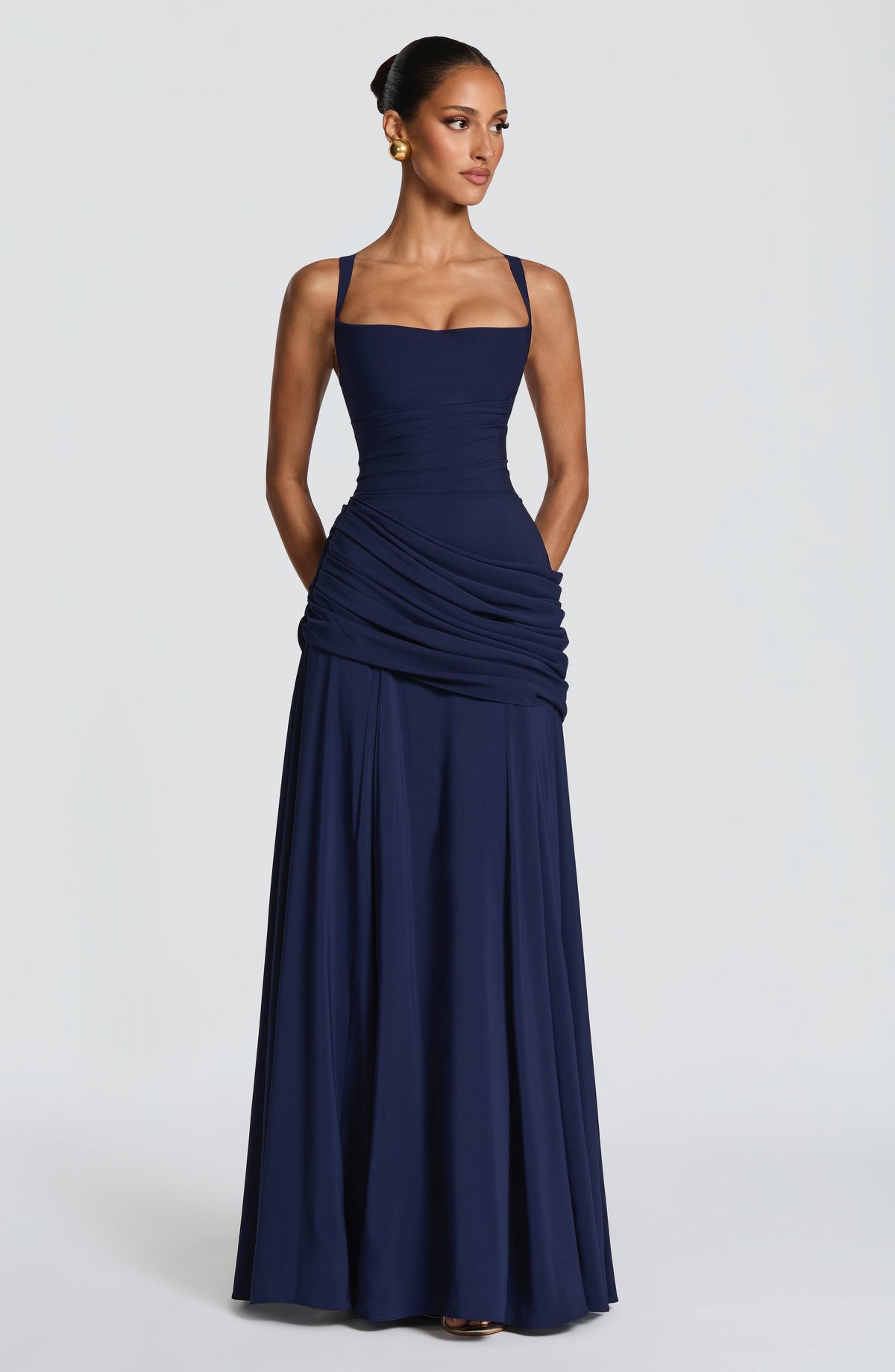 Elegantes Maxi-Kleid mit Drapierung