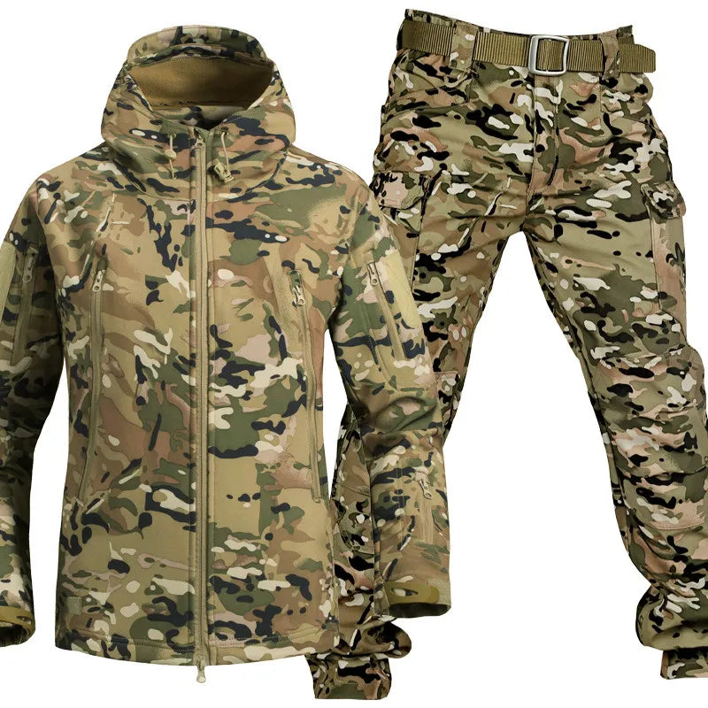 Unisex wasserdichtes und winddichtes Outdoor-Set mit Fleece-Futter