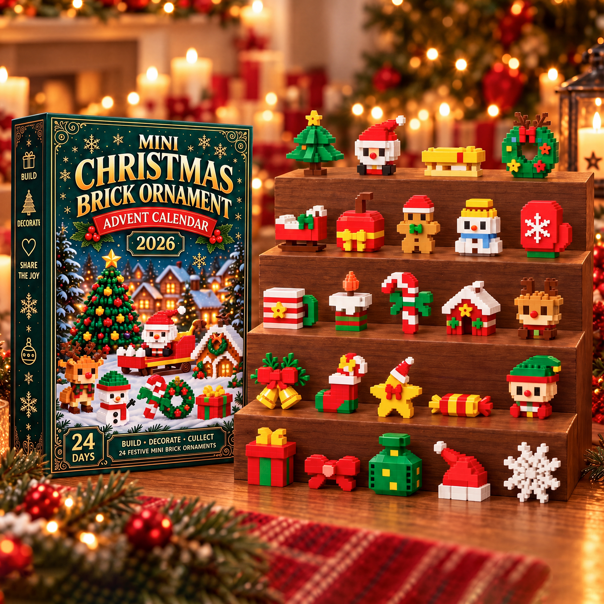 Weihnachts-Adventskalender aus Bausteinen