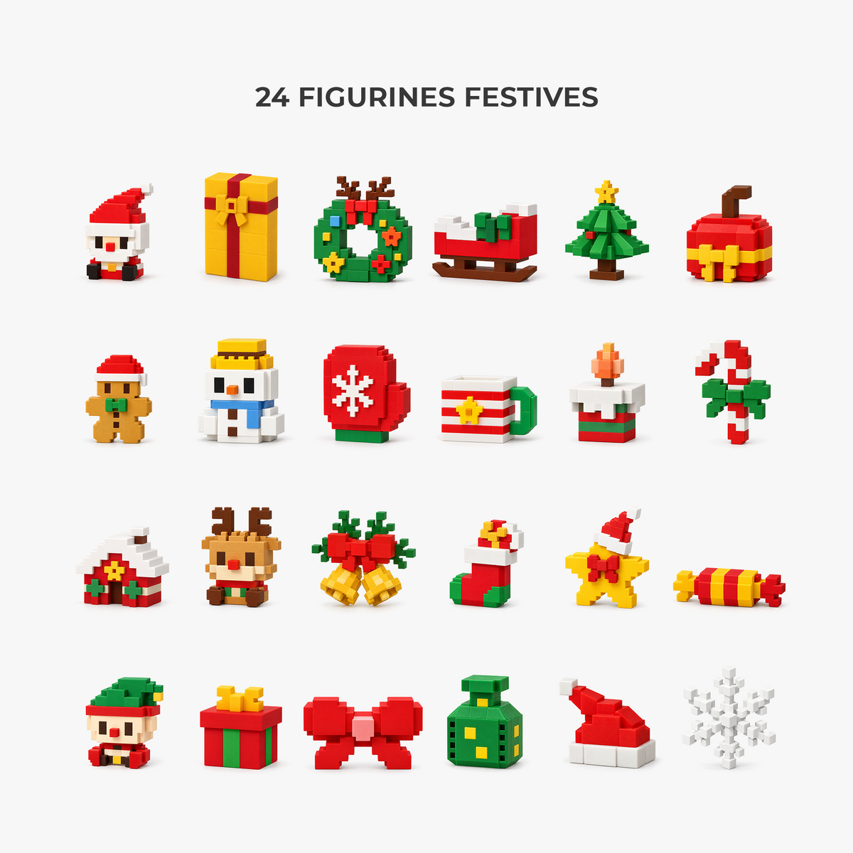 Weihnachts-Adventskalender aus Bausteinen