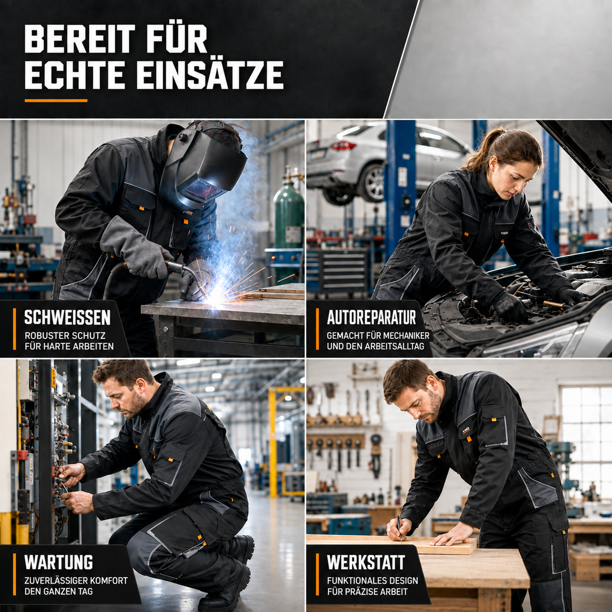 Nordspur | Gruvtek Multi-Pocket-Latzhosen-Arbeitsanzug