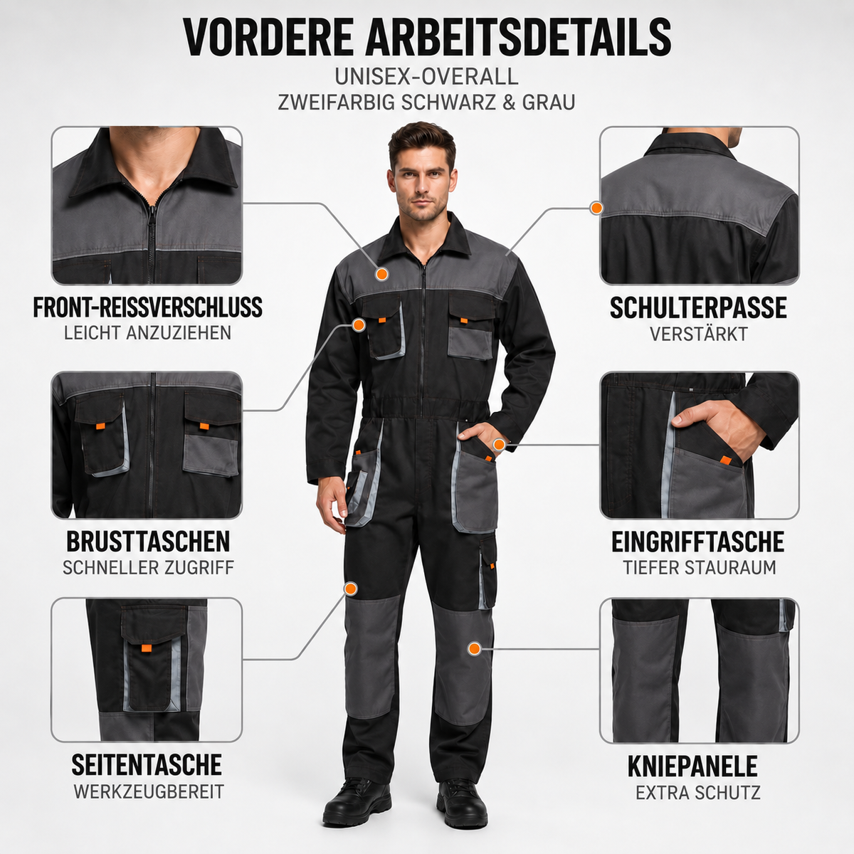 Nordspur | Gruvtek Multi-Pocket-Latzhosen-Arbeitsanzug